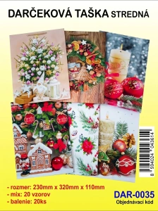 DARČEKOVÁ TAŠKA VIANOČNÁ STREDNÁ/23X32X11/